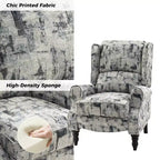 Fauteuil inclinable gris rembourré, à oreilles, manuel, 1 place