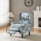 Fauteuil inclinable gris rembourré, à oreilles, manuel, 1 place