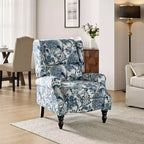 Fauteuil inclinable gris rembourré, à oreilles, manuel, 1 place