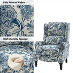 Fauteuil inclinable gris rembourré, à oreilles, manuel, 1 place