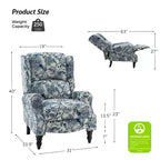 Fauteuil inclinable gris rembourré, à oreilles, manuel, 1 place