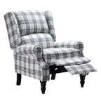 Fauteuil inclinable gris rembourré, à oreilles, manuel, 1 place