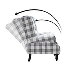 Fauteuil inclinable gris rembourré, à oreilles, manuel, 1 place
