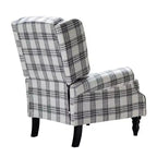 Fauteuil inclinable gris rembourré, à oreilles, manuel, 1 place