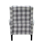 Fauteuil inclinable gris rembourré, à oreilles, manuel, 1 place