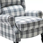 Fauteuil inclinable gris rembourré, à oreilles, manuel, 1 place
