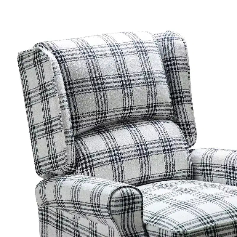 Fauteuil inclinable gris rembourré, à oreilles, manuel, 1 place
