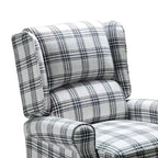 Fauteuil inclinable gris rembourré, à oreilles, manuel, 1 place