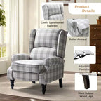 Fauteuil inclinable gris rembourré, à oreilles, manuel, 1 place