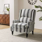 Fauteuil inclinable gris rembourré, à oreilles, manuel, 1 place