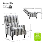 Fauteuil inclinable gris rembourré, à oreilles, manuel, 1 place