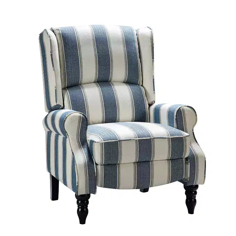 Fauteuil inclinable gris rembourré, à oreilles, manuel, 1 place
