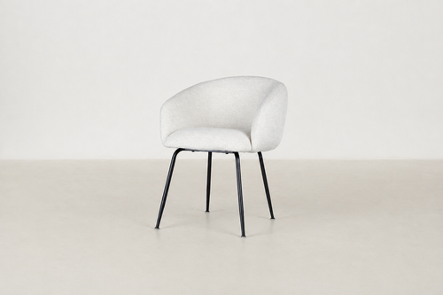 Chaise de salle à manger avec structure en acier noir pour salle à manger